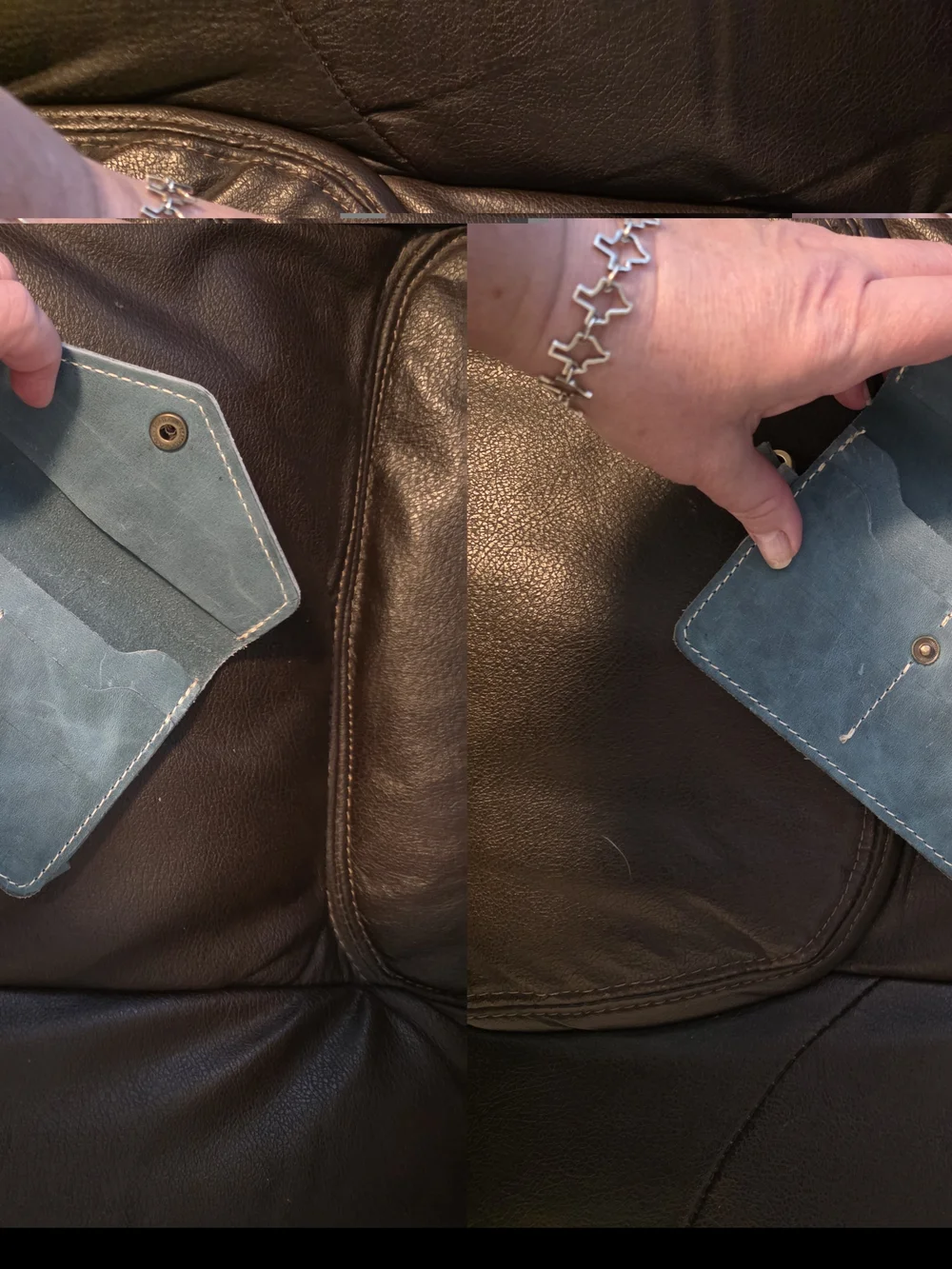 Portland Leather Goods Envelope Wristlet Unknown Blue
